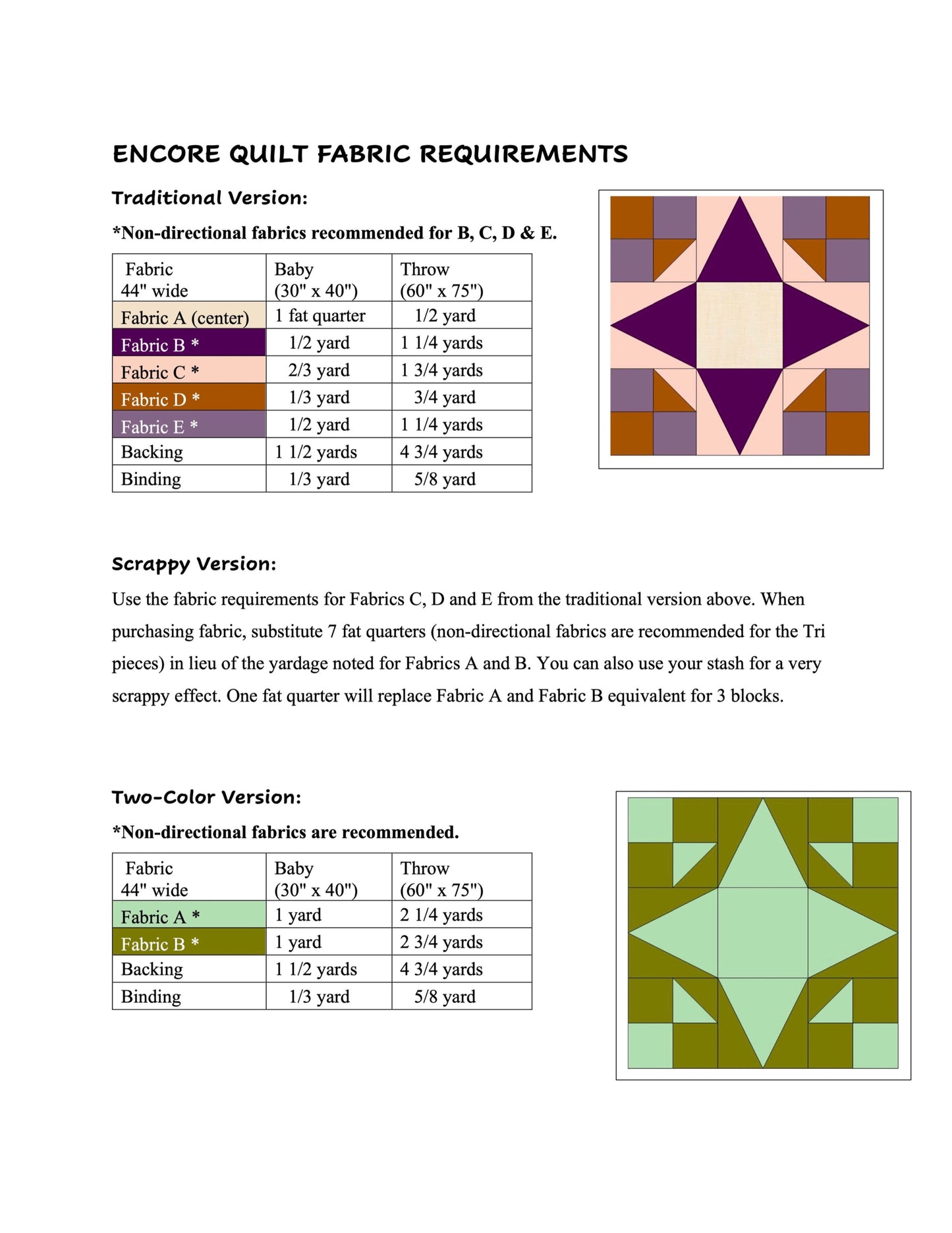 Encore Quilt Pattern