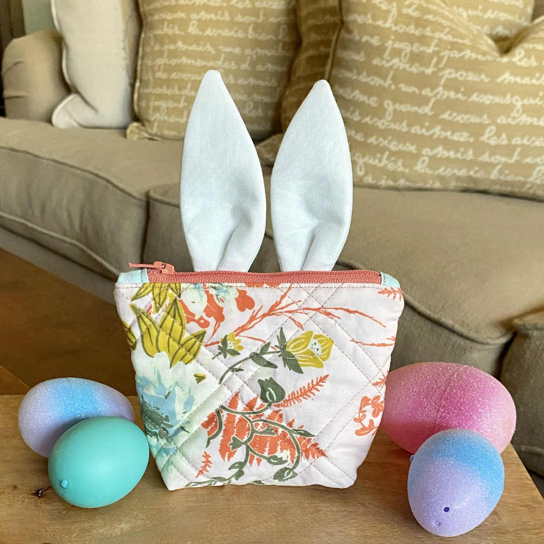 Quilted Bunny Zipper Pouch